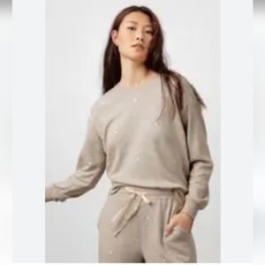 Rails Women size M Ramona Heather Brown Star Embroidered Pullover